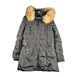 Valuker Womens Black Puffer Parka Faux Fur Hood Insulated Winter Coat Small